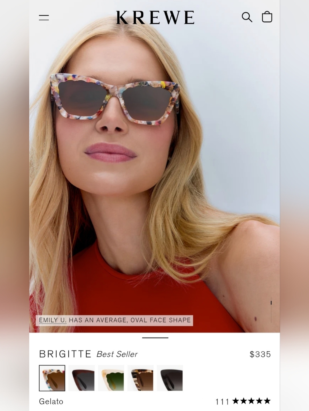 KREWE Brigitte Sunglasses in Gelato Multicolor Acetate